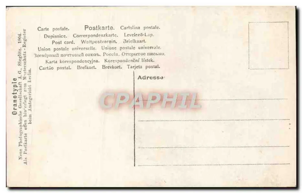 Jeune femme en chapeau — portrait — Graphtype, Berlin, n° 406/10 - Verso