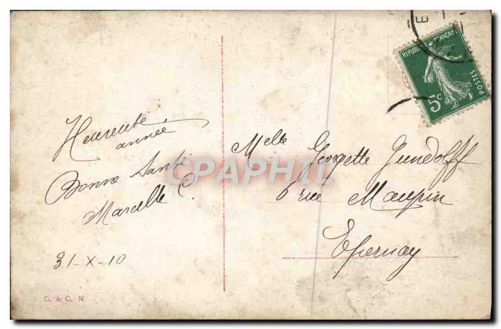 Jeune femme — portrait en couleur — R. 2329/3 - Verso