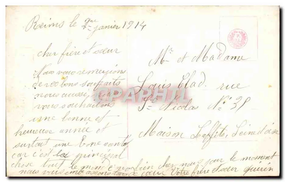Femme en manteau à fourrure — scène de neige — éditeur anonyme - Verso