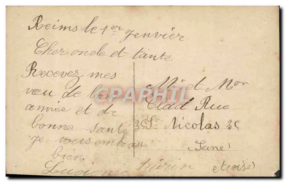 Junge Frau in bunter Kleidung — Frohe Neujahr — VERA, n° 107.A - Rückseite