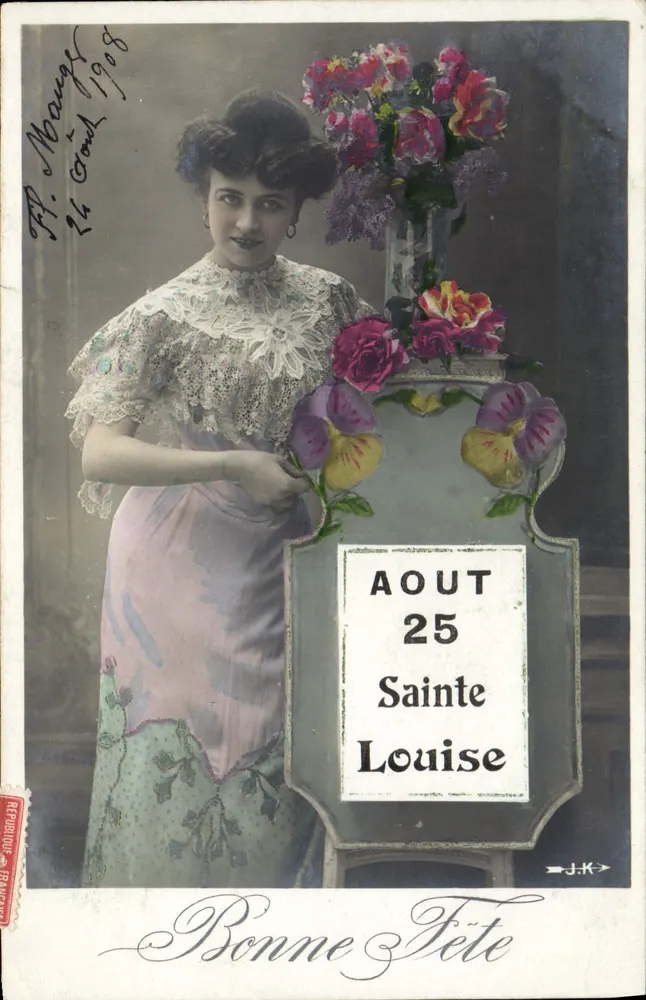 Frau in Seidenkleid — Sainte Louise — J.K. (Verlag) - Vorderseite