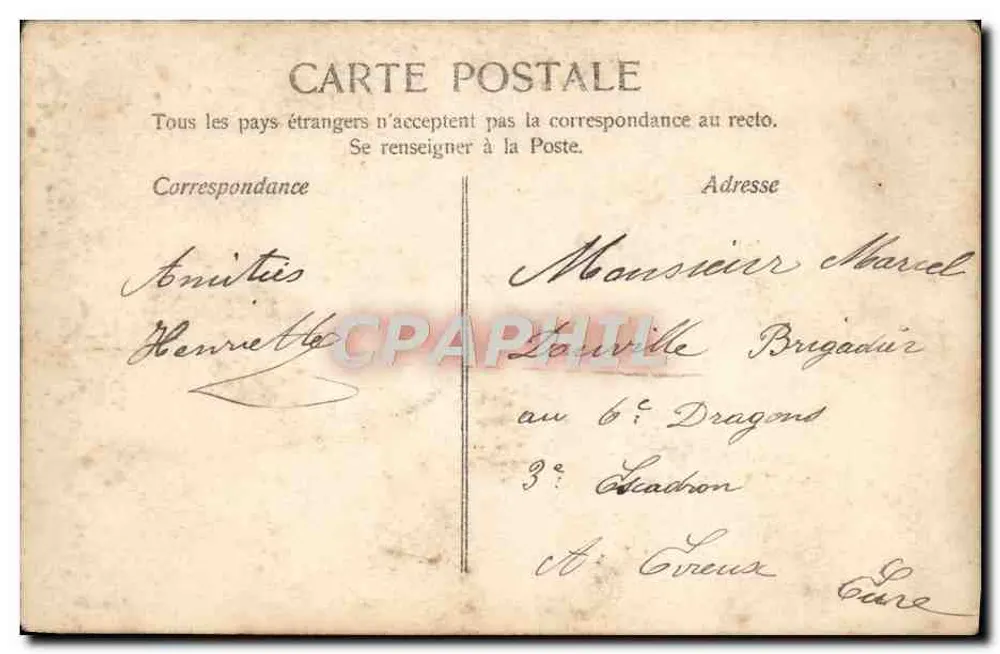 Marcelle — Souvenir Henriette — AE 2033/419 - Rückseite