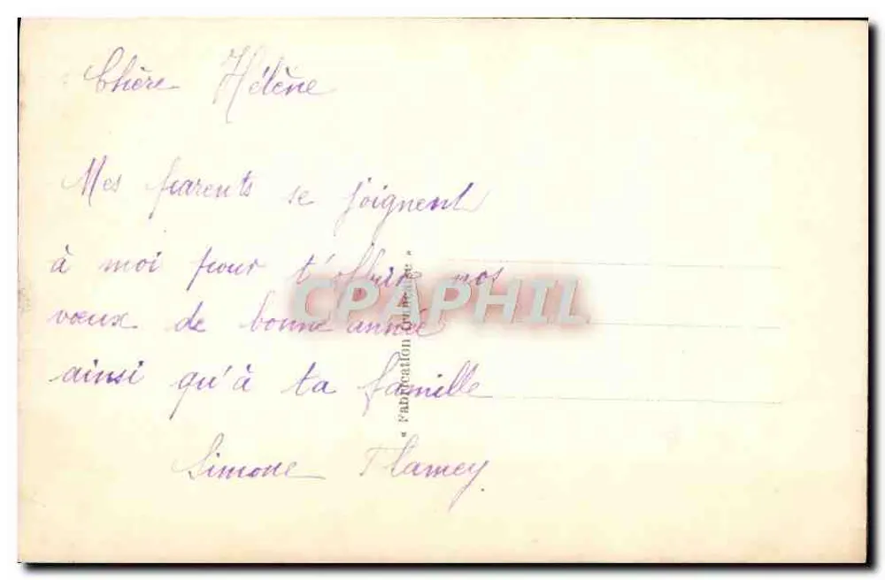 Jeune femme en bonnet et fourrure — Bonne Année — DIX PARIS - Verso