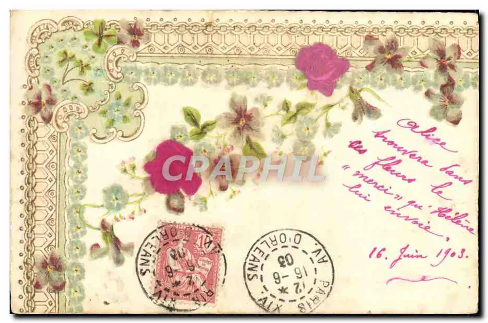 Flores — carta postal decorativa — Levelezö-Lap, n° 12 - Frente