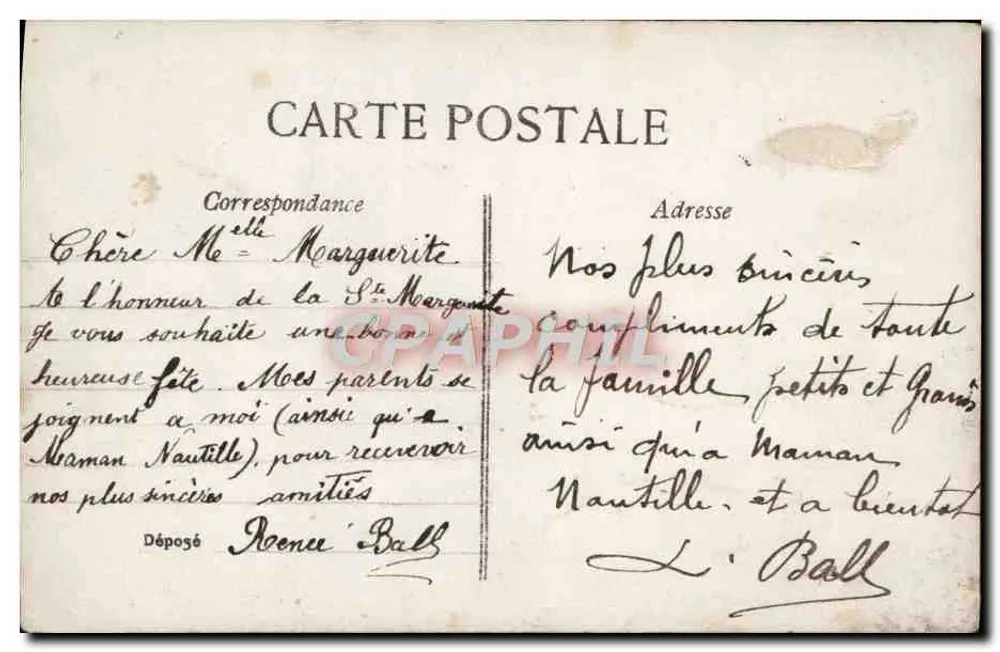 Menina com um cesto de rosas — Para sua festa — EFD, n° 4164 - Verso