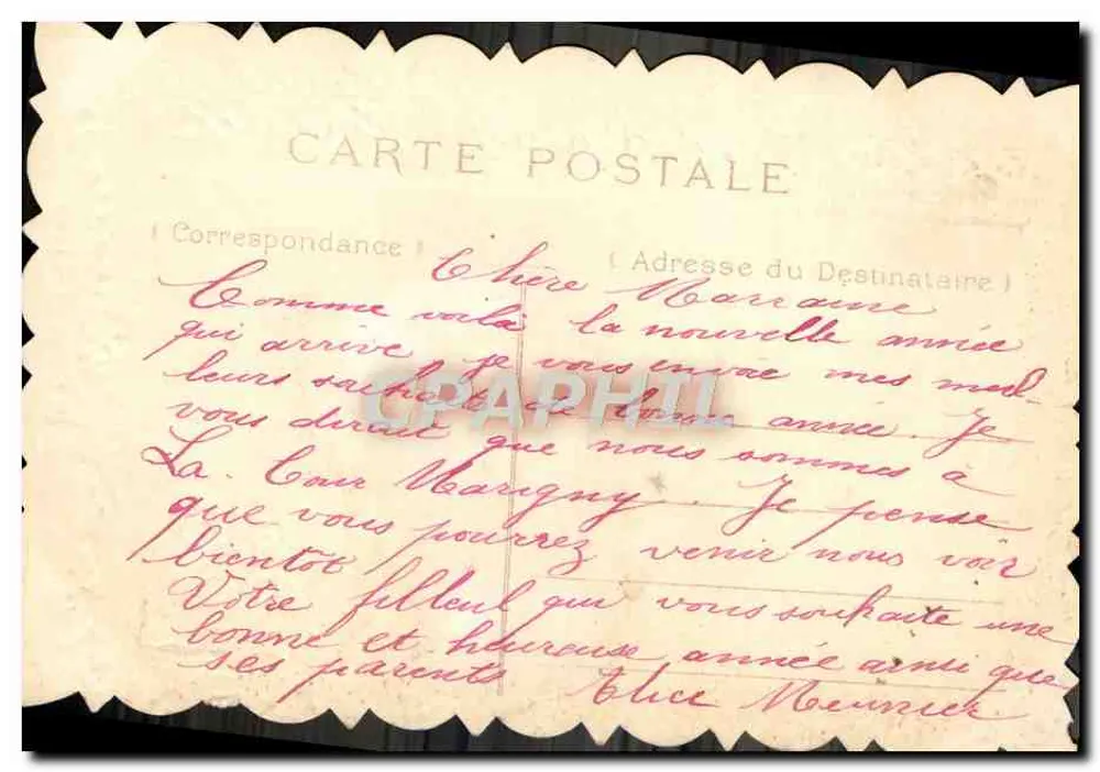 Bouquet de rosas — Boa Ano — Carta postal de correspondência - Verso