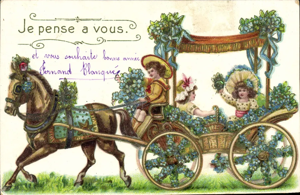 Verziertes Kutsche — Ich denke an Dich — Fernand Blanqué - Vorderseite
