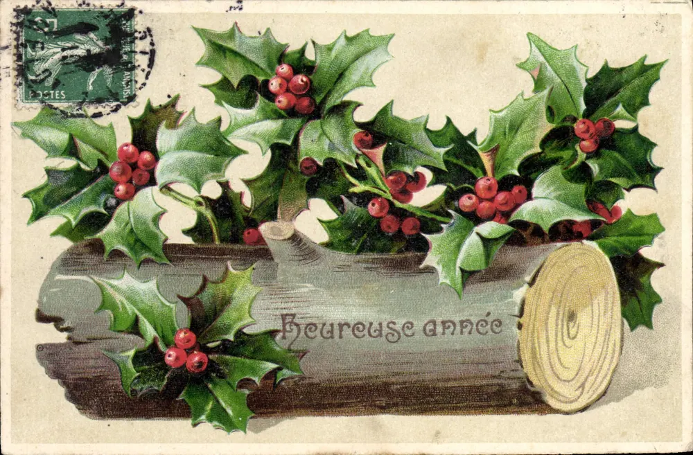 Holly and Berries — 'Beureuse année' — publisher not visible - Front
