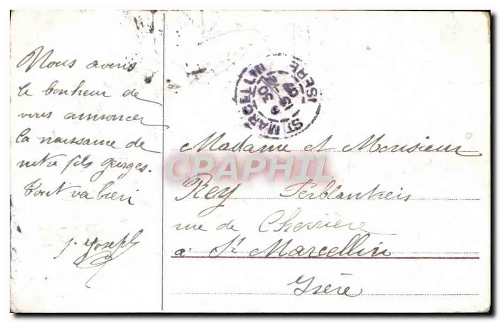 Blütenjäger — Geburtsankündigung — Verlag unbekannt, Seriennummer nicht sichtbar - Rückseite