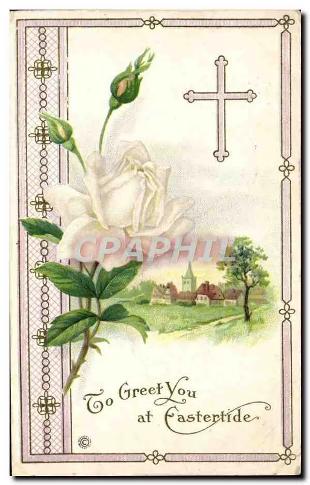 Rose et croix — vue de village — éditeur POST CARD - Frente