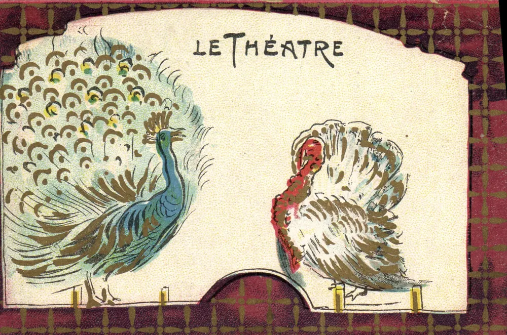 Pélican et dinde — scène de théâtre — éditeur Compagnie Internationale de Chaussures - Anverso