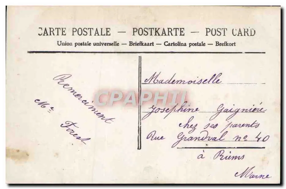 Jeune femme en robe rose tenant un bouquet — Un Baiser — éditeur Xec, n° 435 - Verso