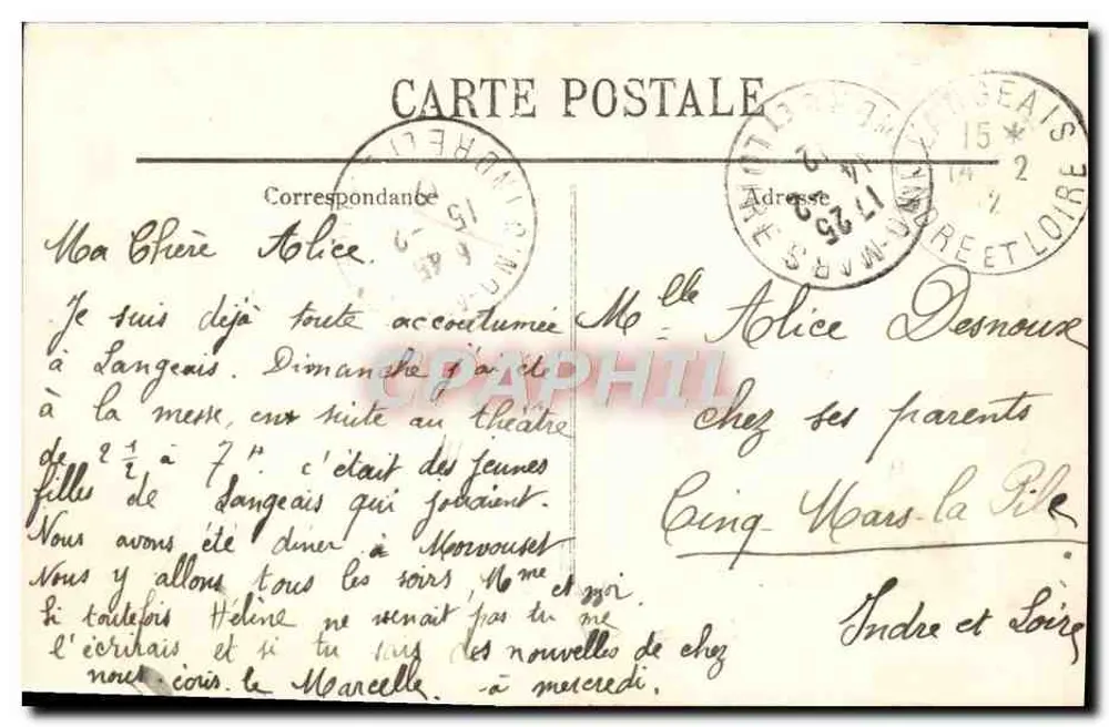 Langeais — O Castelo — Fachada interna — LL. - Verso