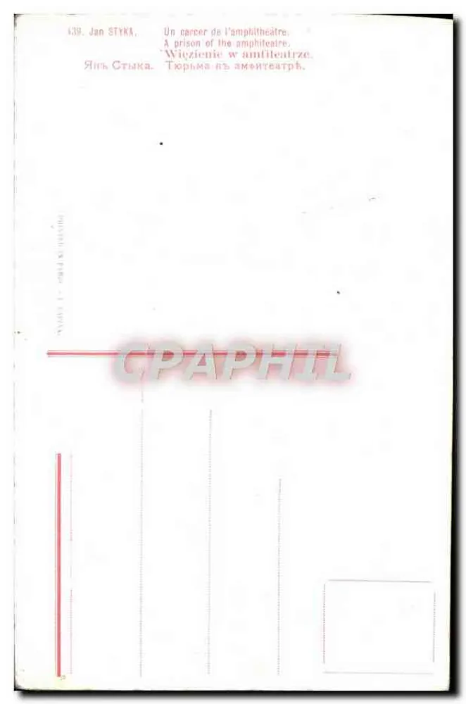 Jan Styka — Ein Krebs im Amphitheater — Verlag: Jan Styka, Nr. 139 - Rückseite