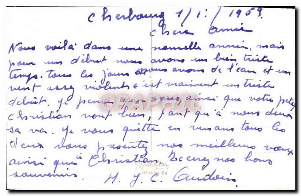 Paisagem invernal — Boa Ano — editor não visível - Verso