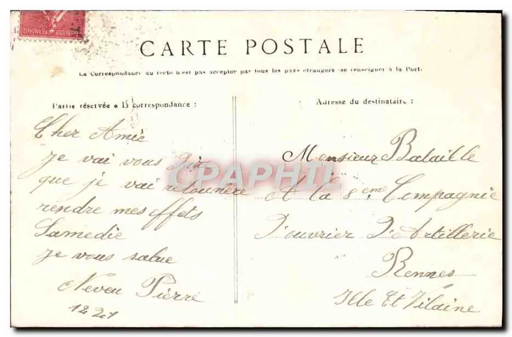 Fougères — Türme des Schlosses — G.F. - Rückseite