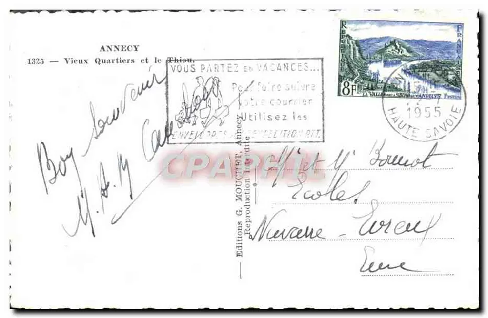 Annecy — Velhos Bairro e o Thiou — Edições G. Mototrist, Annecy, n°1325 - Verso