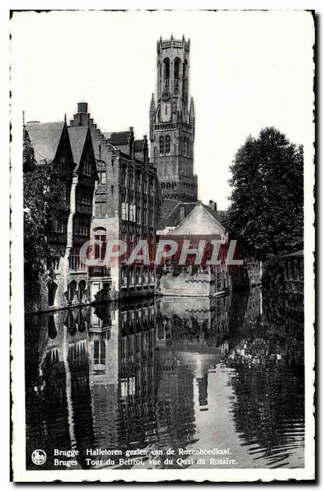 Brügge — Ansicht des Glockenturms vom Quai du Rosaire — Ern. Thill, Brüssel, Nr. 36 - Vorderseite