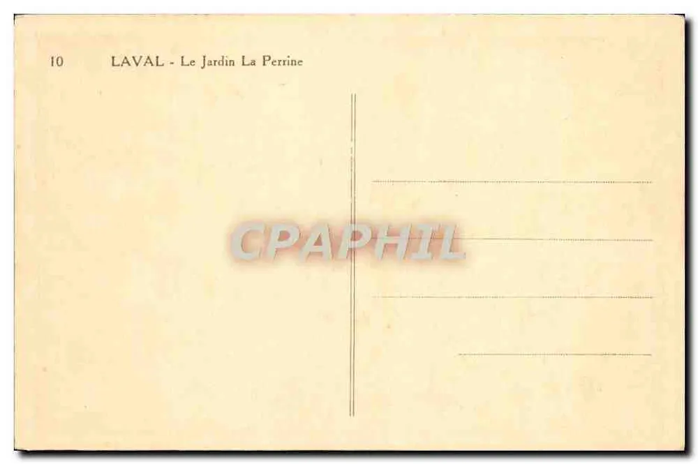 La Vallée - Le Jardin La Perrine — wydawca nieznany, nr serii 10 - Rewers