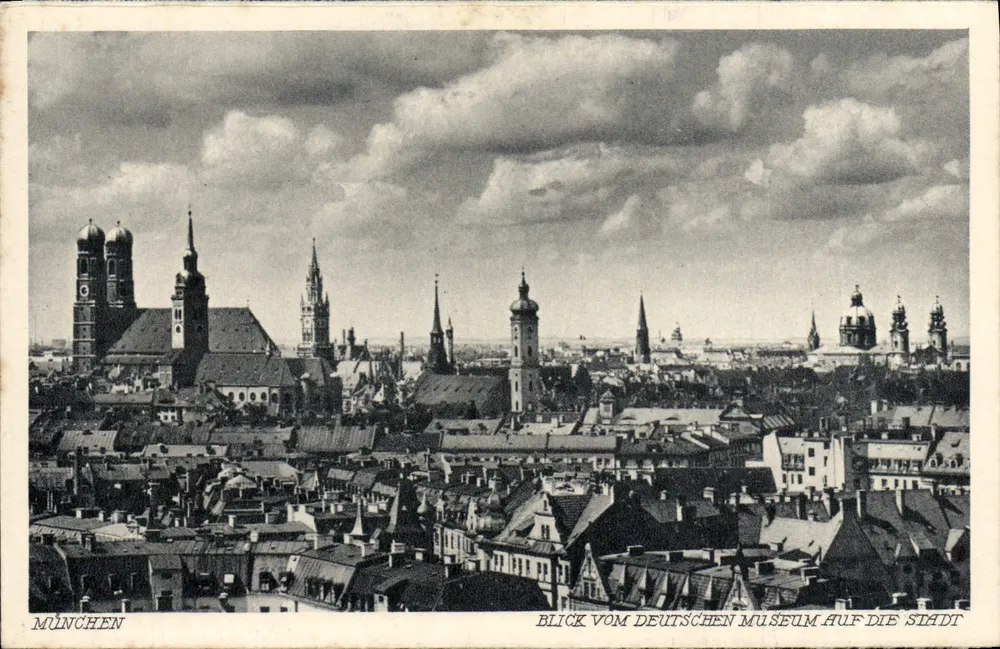 München — Ansicht der Stadt vom Deutschen Museum — August Lenggouer, München Nr. 212 - Vorderseite