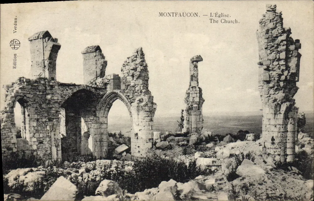 Montfaucun — A Igreja. — Edição Verdun. - Frente
