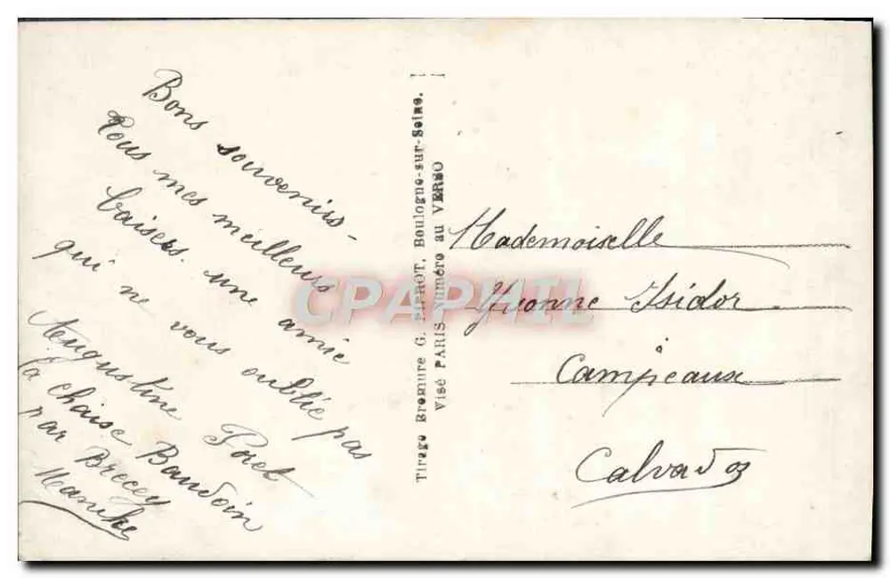 Bouquet de pensées — postal colorido — DIX 247 - Verso