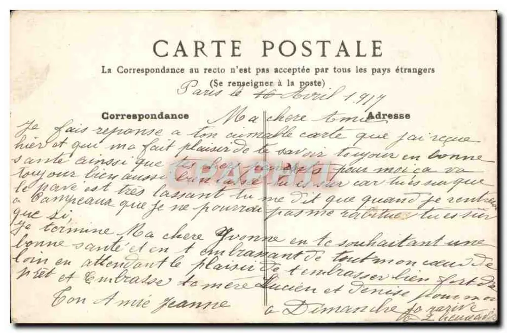 बैंगनी और सफेद फूलों का बुकेट — सजावटी — पेरिस, 1917 - पीछे