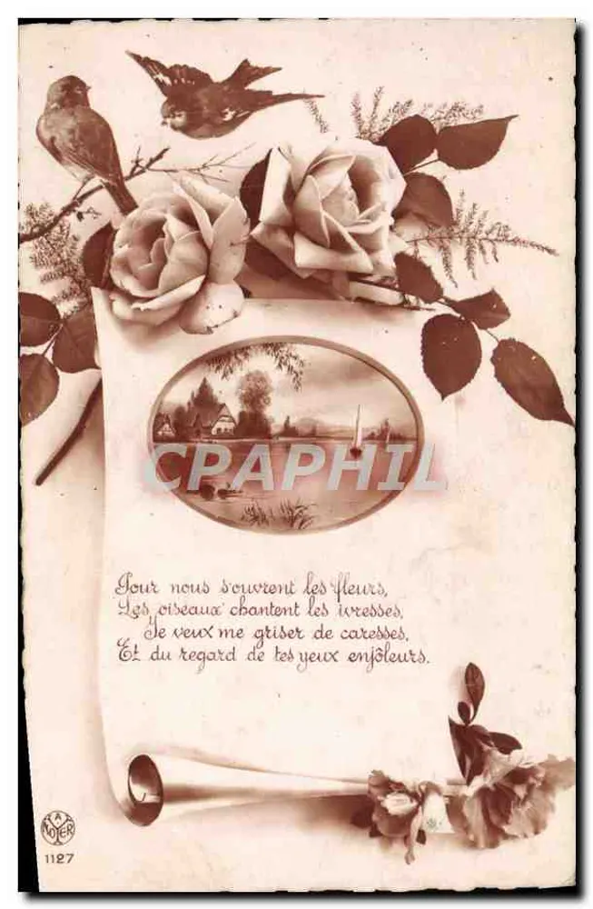 Flores e pássaros — poema — editor Noter, n° 1127 - Frente