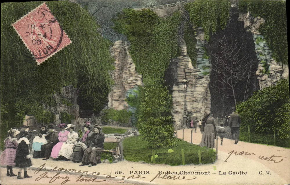 PARIS — Buttes Chaumont — La Grotte — C.M. n°59 - Frente