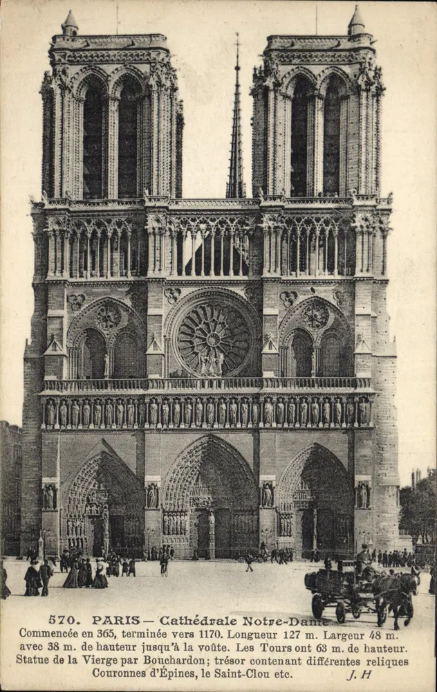 PARIS — Catedral de Notre-Dame — J.H. n°570 - Frente