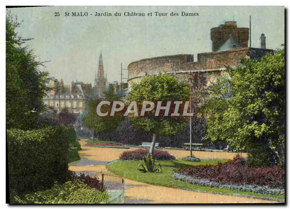 St MALO - Garten des Schlosses und Turm der Damen — Verlag Au Khadher, St-Malo, Nr. 25 - Vorderseite