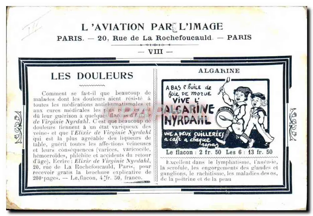 L'AVIATION PAR L'IMAGE — Le monoplan Antoinette — Offert par les Produits Nyrdahl - Rückseite