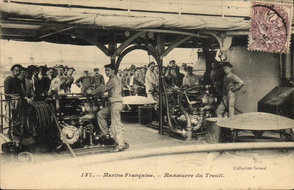 Operação do Guincho — Marinha Francesa — Coleção Giraud, n° 137 - Frente
