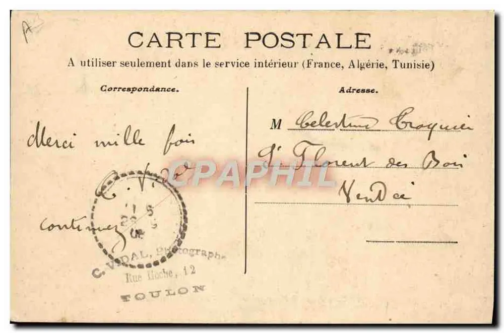 Operação do Guincho — Marinha Francesa — Coleção Giraud, n° 137 - Verso