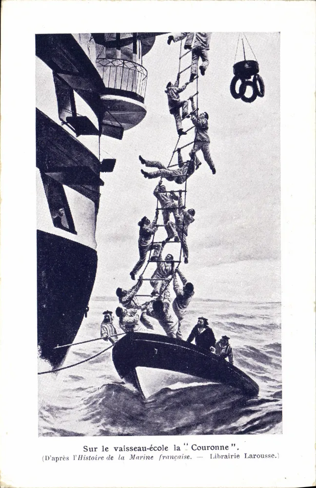Auf dem Ausbildungsschiff "Couronne" — Nach der Geschichte der französischen Marine — Librairie Larousse - Vorderseite