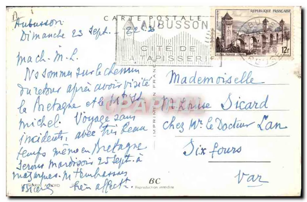 Malereiauftrag — Karikatur von Matrosen, die ein Schiff bemalen — Verlag impr. A. Bord - Rückseite