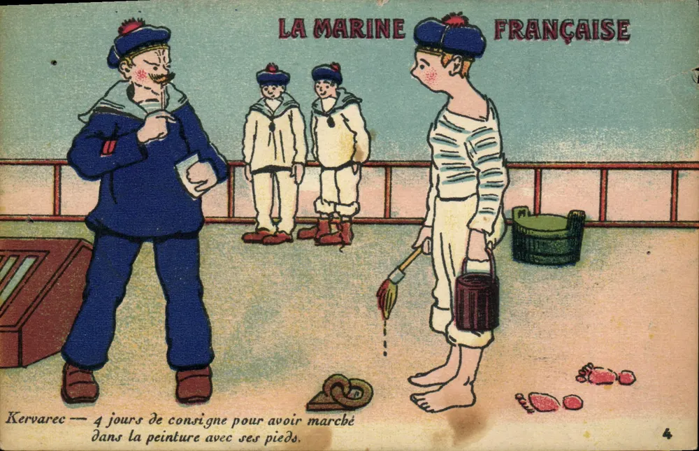 Kervarec — Marine française — 4 Tage Arrest wegen Fußabdrücken in der Farbe — Verlag G. ARTAUD, Bélaire, Rambuteau - Vorderseite