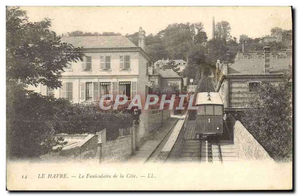 Le Havre — O Funicular da Costa — Editor L.L. n°14 - Frente