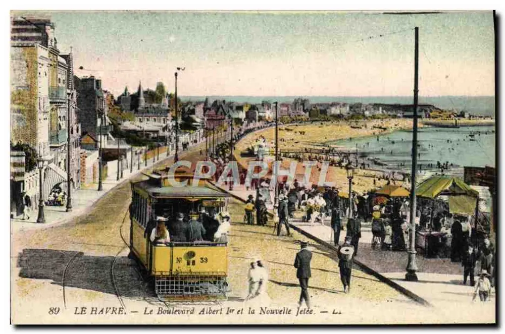Le Havre — Boulevard Albert Ier und die Neue Mole — Verlag Lévy Frères et Cie, Paris - Vorderseite