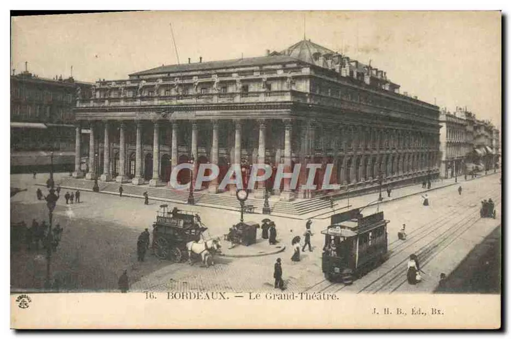 Bordeaux — Il Grand-Théâtre — J. H. B. Ed., Bruxelles - Recto