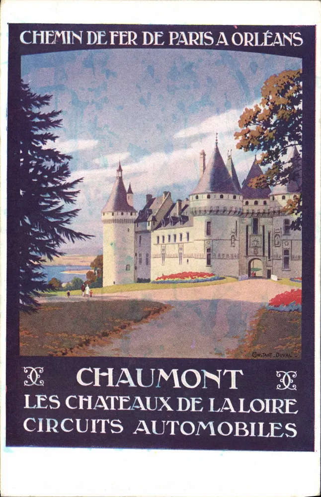 Chaumont — I Castelli della Loira — Poster della Ferrovia da Parigi a Orléans, edito da Imp. de Compiegne, n. 1 della serie Siti e Monumenti celebri della Rete di Orléans - Recto