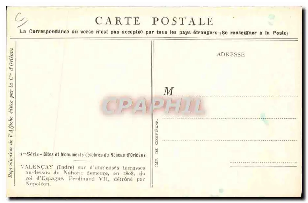 Valençay — I Castelli della Loira — Circuito Automobilistico — Ferrovia Parigi-Orléans - Verso