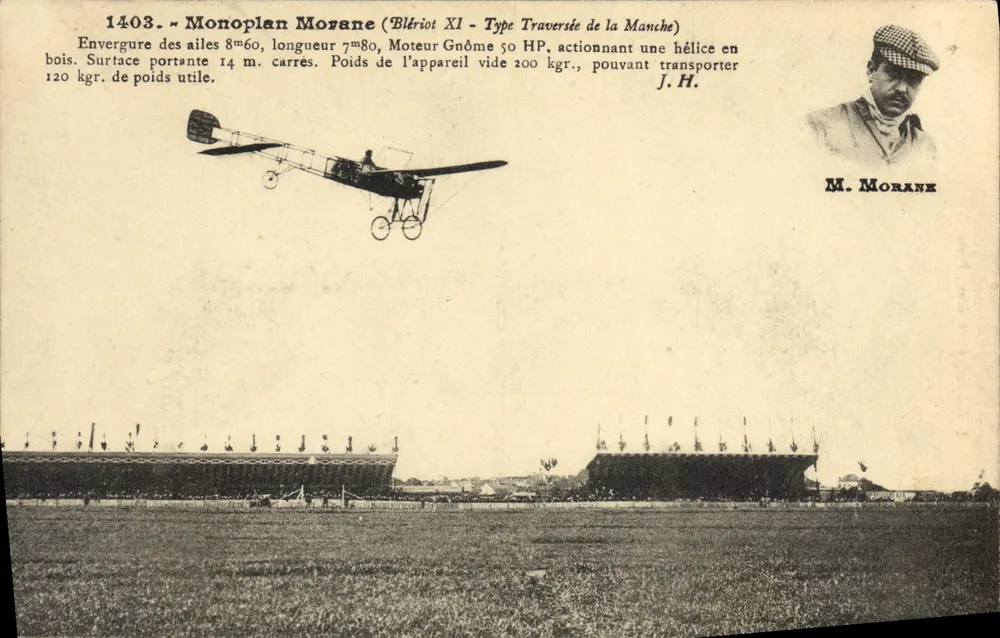 Monoplan Morane (Blériot XI - Typ Englandsüberquerung) — J. H. — J. Hauser, phot.-verlag, Paris - Vorderseite