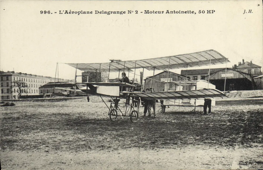 Das Flugzeug Delagrange N°2 — Motor Antoinette, 50 PS — Verlag J.H. - Vorderseite