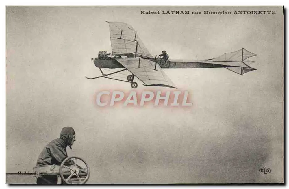 Hubert LATHAM auf Monoplan ANTOINETTE — Edition Media Jépore - Vorderseite