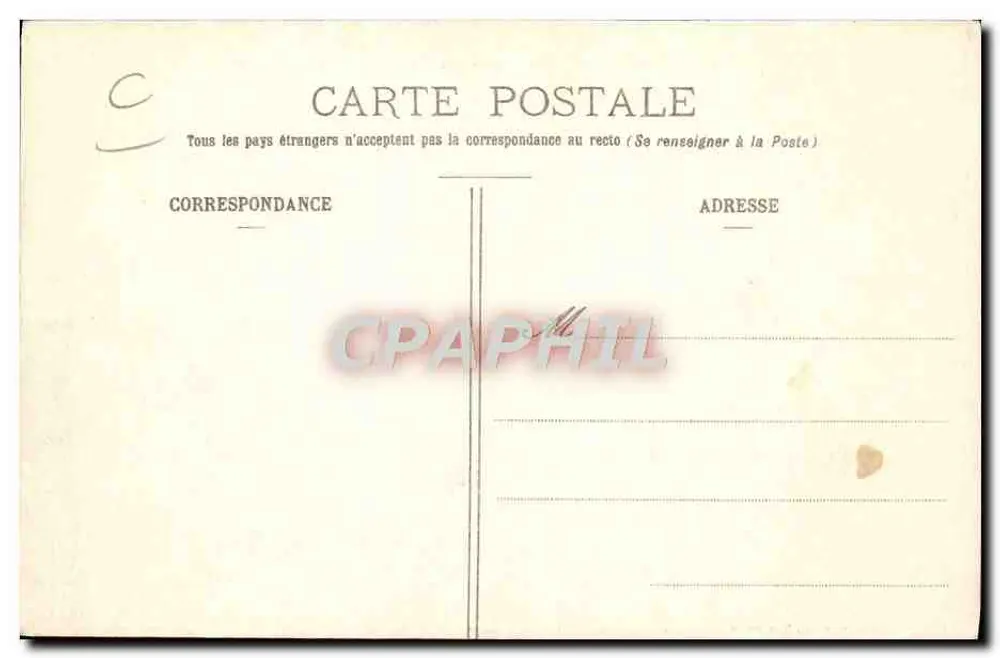 Das Flugzeug "Farman" am Camp de Châlons — Start des Propellers — Librairie Militaire Gérôme, Montreuil - Rückseite