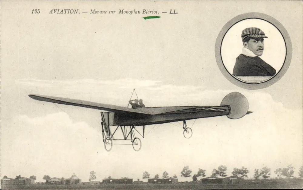 Aviação — Morane sobre Monoplan Blériot — LL. — Editor LL, n° 125 - Frente