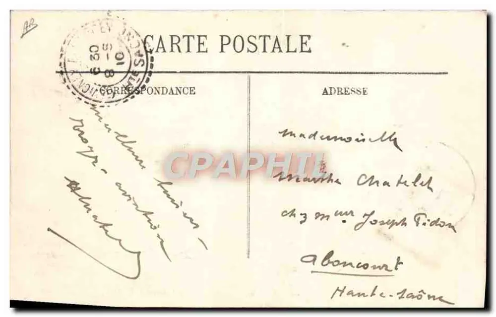 Circuit de l'Est 1910 — Aubrun sur Monoplan Blériot (nouveau) — LL. - Rückseite