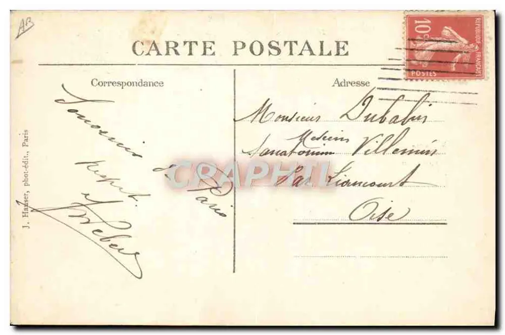 Monoplan Blériot, geflogen von dem Leutnant Conneau — Serie 1541 — J. Haxet, phot. publ. Paris - Rückseite