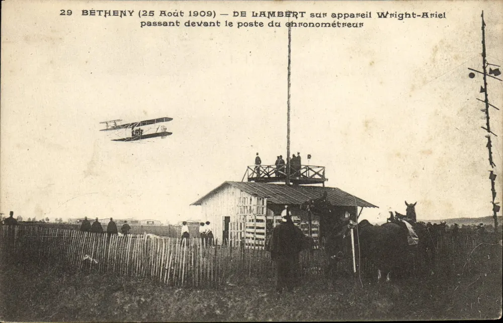 Bétheny — Flug von De Lambert über Wright-Ariel am 25. August 1909 — S.R.A. Ausgabe - Vorderseite